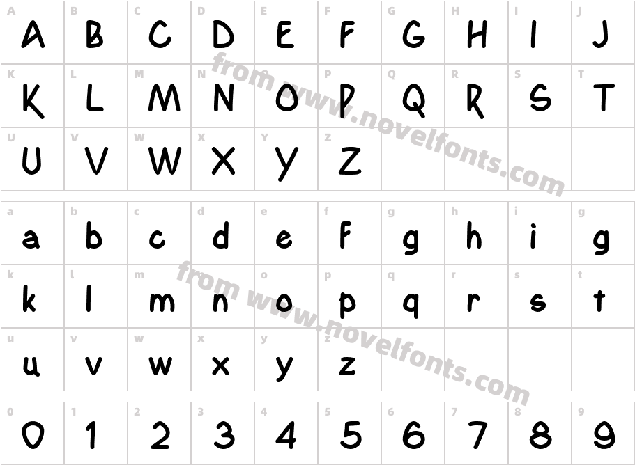 Yahosch BoldCharacter Map