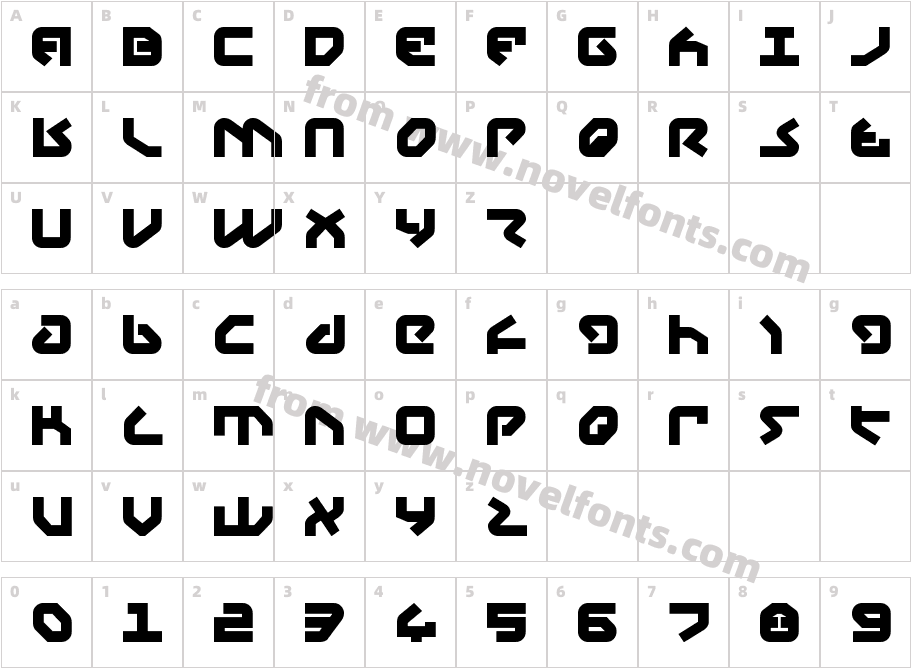 Yahren BoldCharacter Map