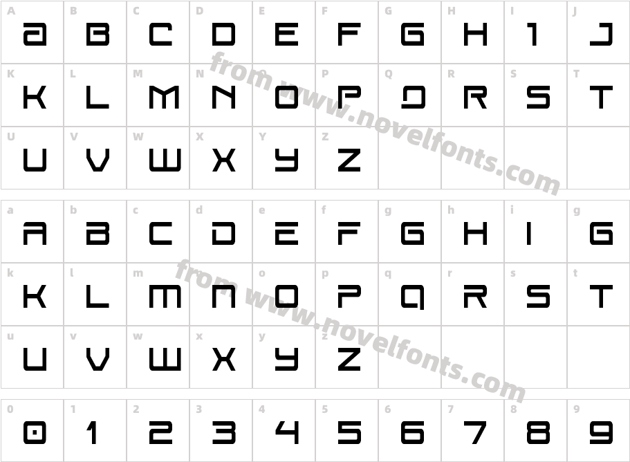 Year One CondensedCharacter Map