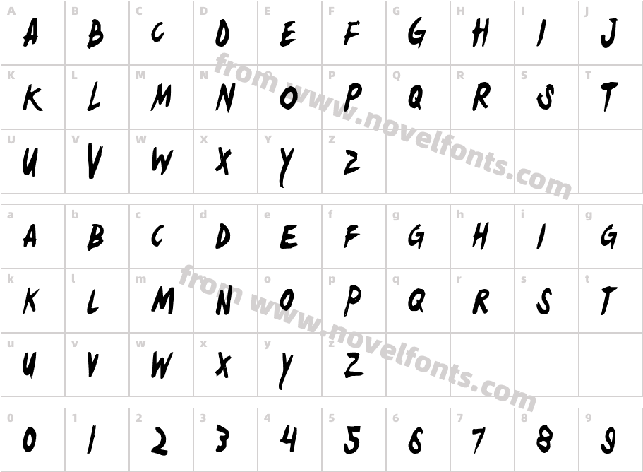 Yellowjacket CondensedCharacter Map