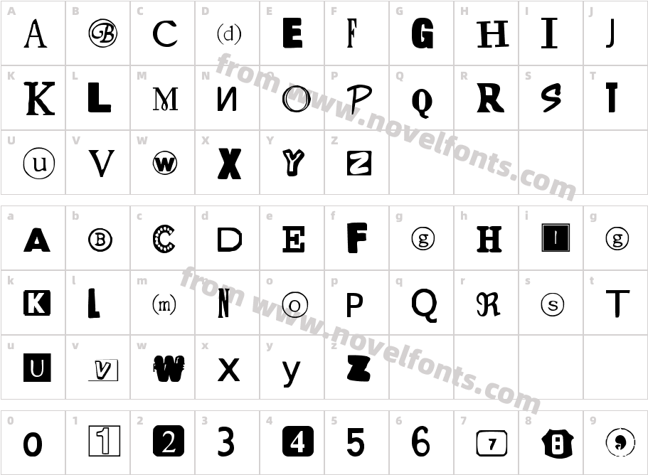 Yet Another Ransom NoteCharacter Map