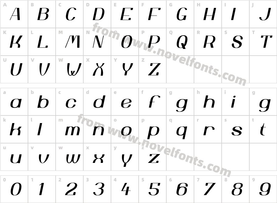 Yiggivoo Unicode  ItalicCharacter Map