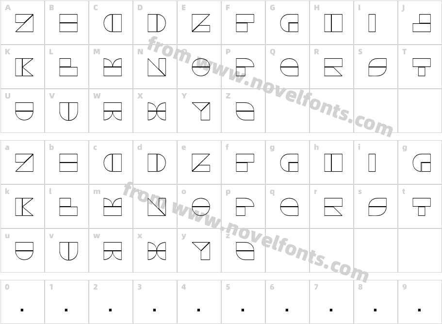 DrebiekExpandedOutlineCharacter Map