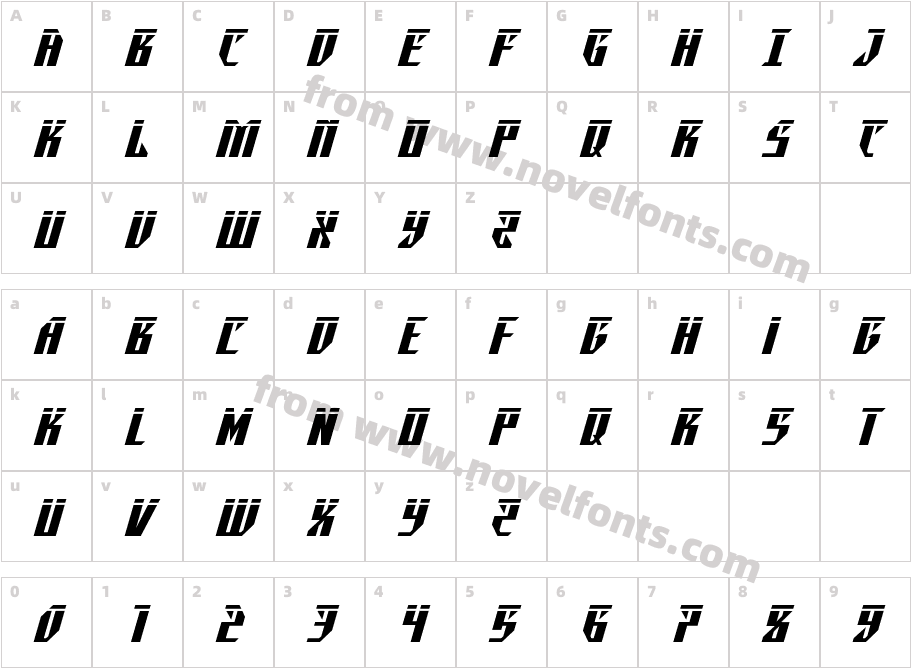 Yonder Blue LaserCharacter Map