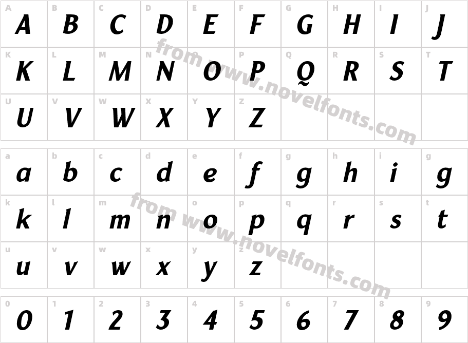 YorkieDEMO-SemiBoldItalicCharacter Map