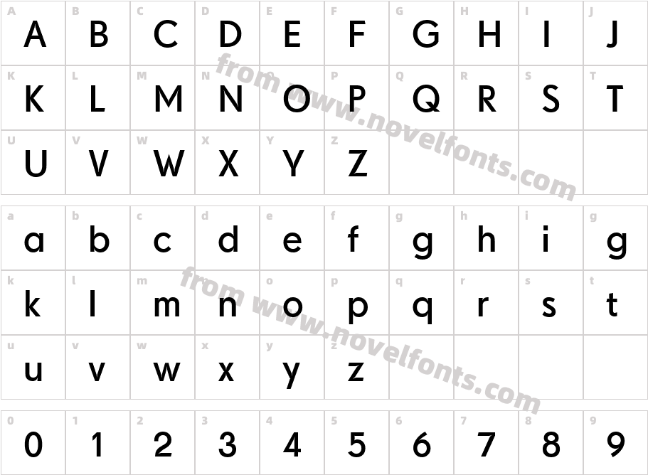 Drescher Grotesk BT SmallSizesCharacter Map