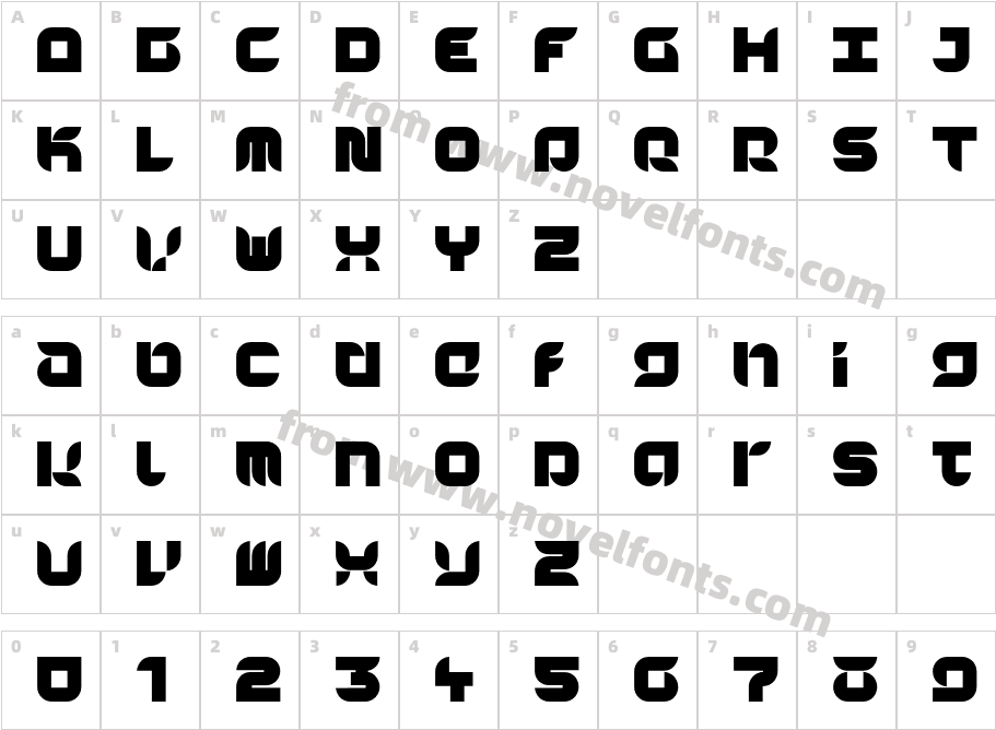 Yr72-BoldCharacter Map