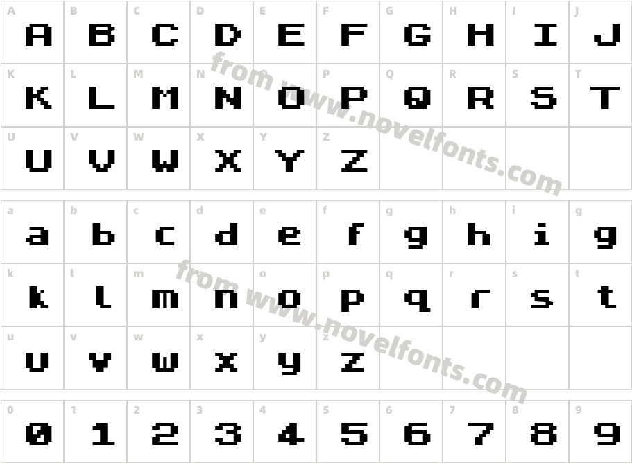 ZX Spectrum 7 BoldCharacter Map