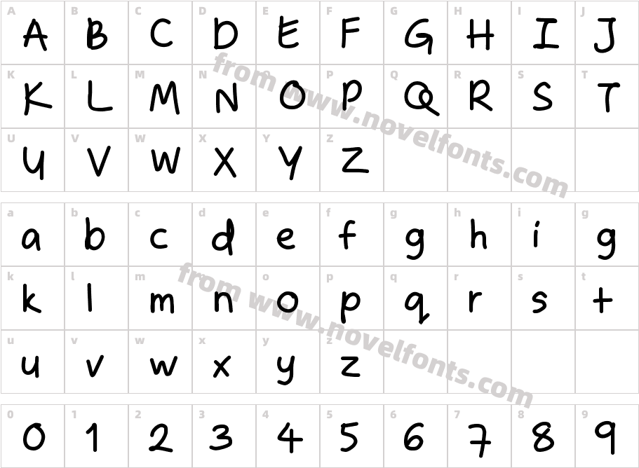 ZakirahsHandBCharacter Map