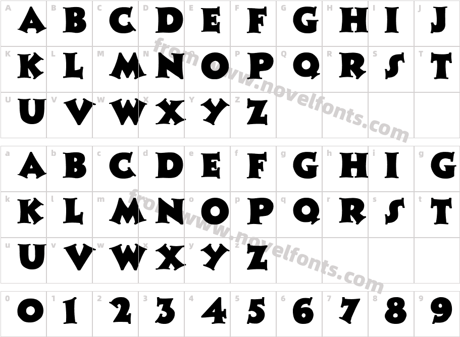 Zaleski BoldCharacter Map