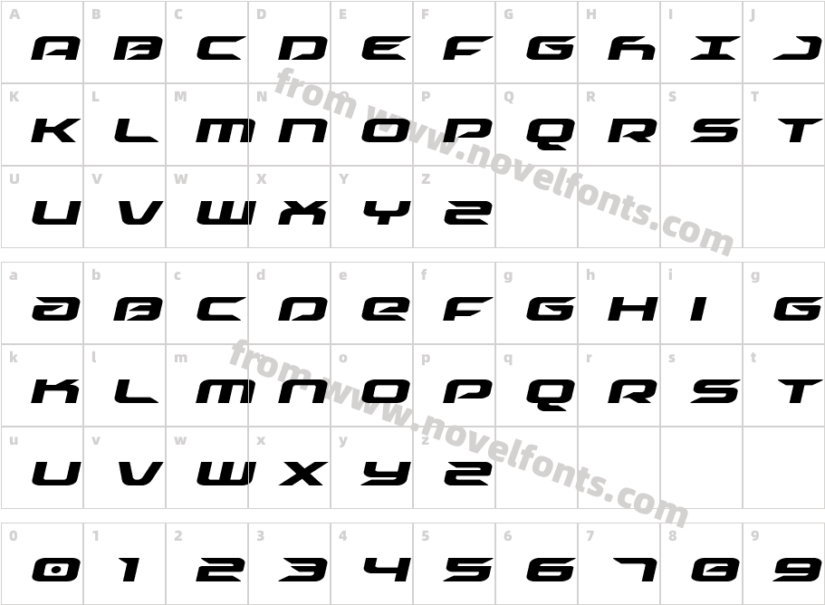 Drive ItalicCharacter Map