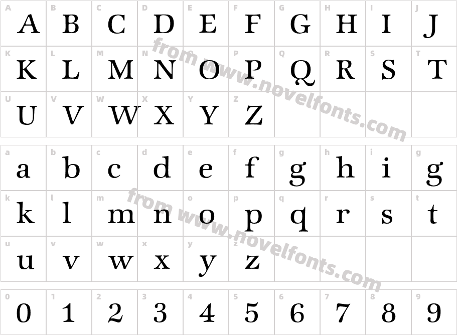 ZapfInterMediumCharacter Map