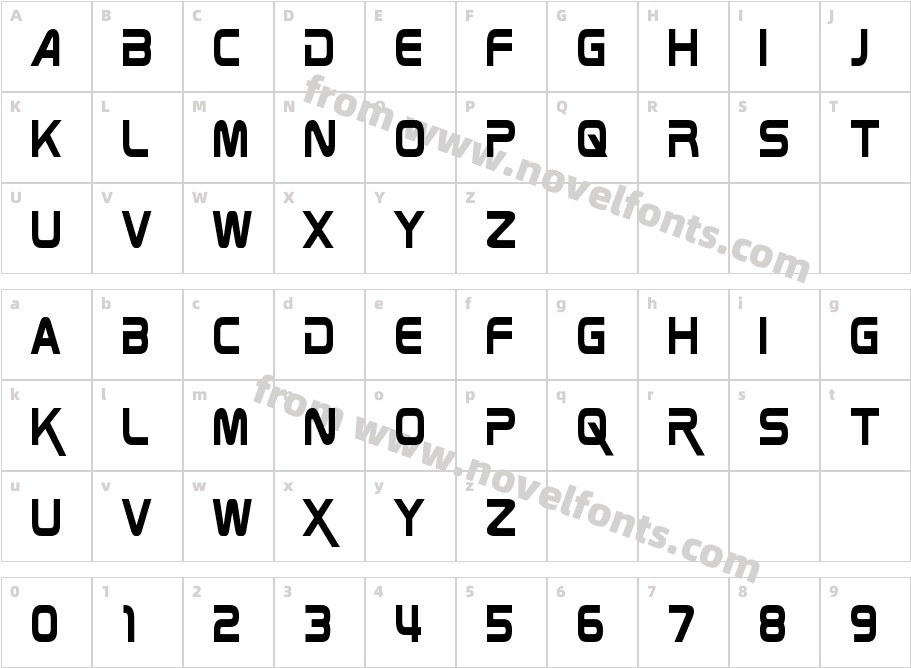 Zebulon CondensedCharacter Map