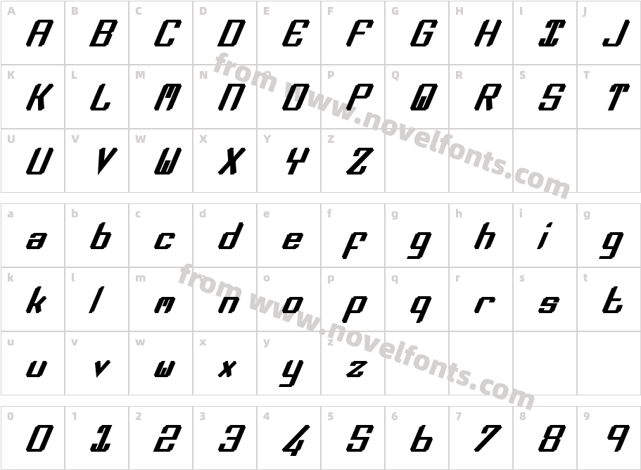 Zee Lance Bold ItalicCharacter Map