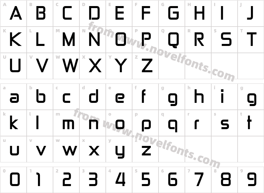 Zekton BoldCharacter Map