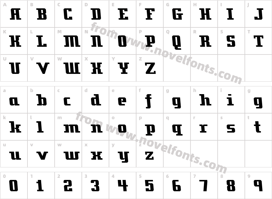 Zenith 2000Character Map