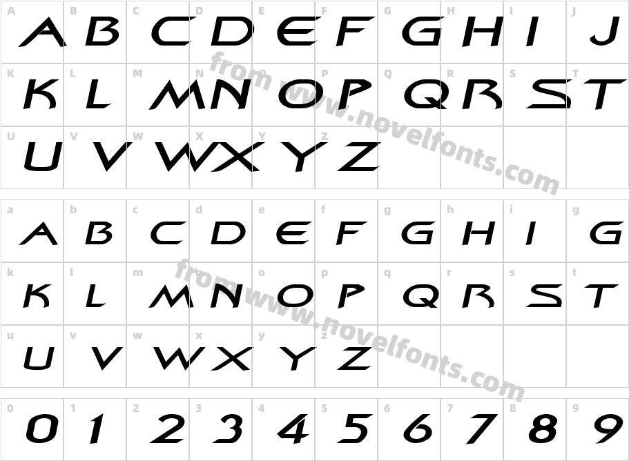 ZenonExtendedItalicSWFTECharacter Map