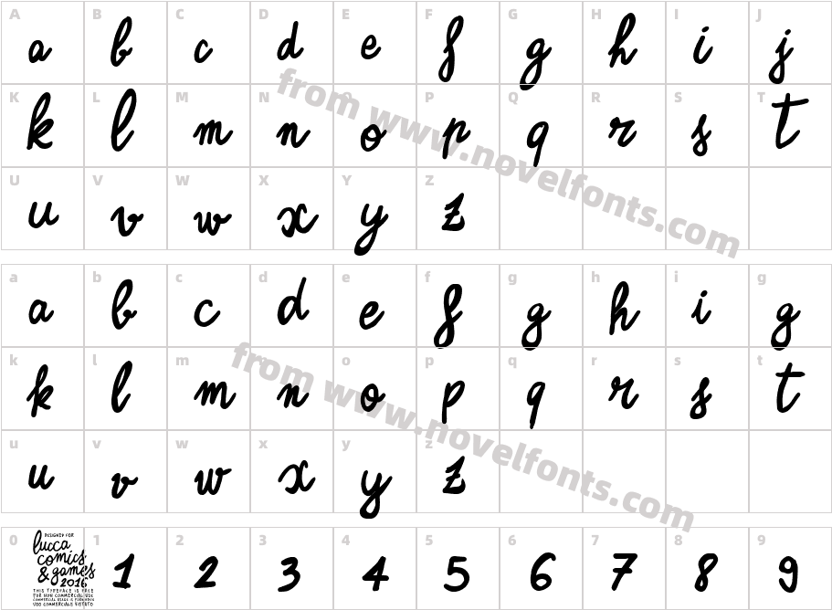 Zerocalcare Script NC BoldCharacter Map