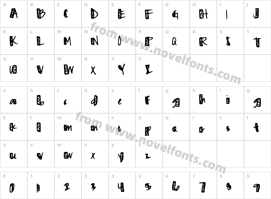 ZigZaggedZigCharacter Map