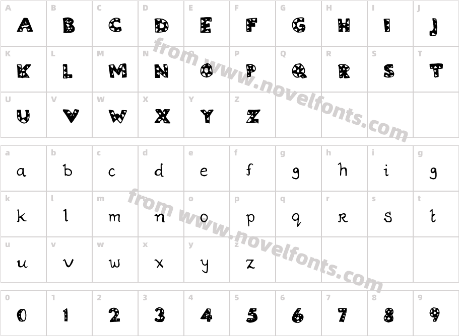 ZiggyZaggy MediumCharacter Map