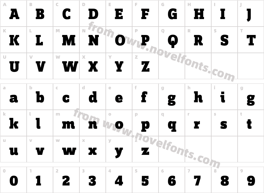 ZineSlabDis-BlackRomanCharacter Map