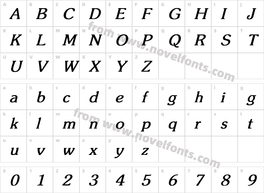 Zipf Light Bold ItalicCharacter Map