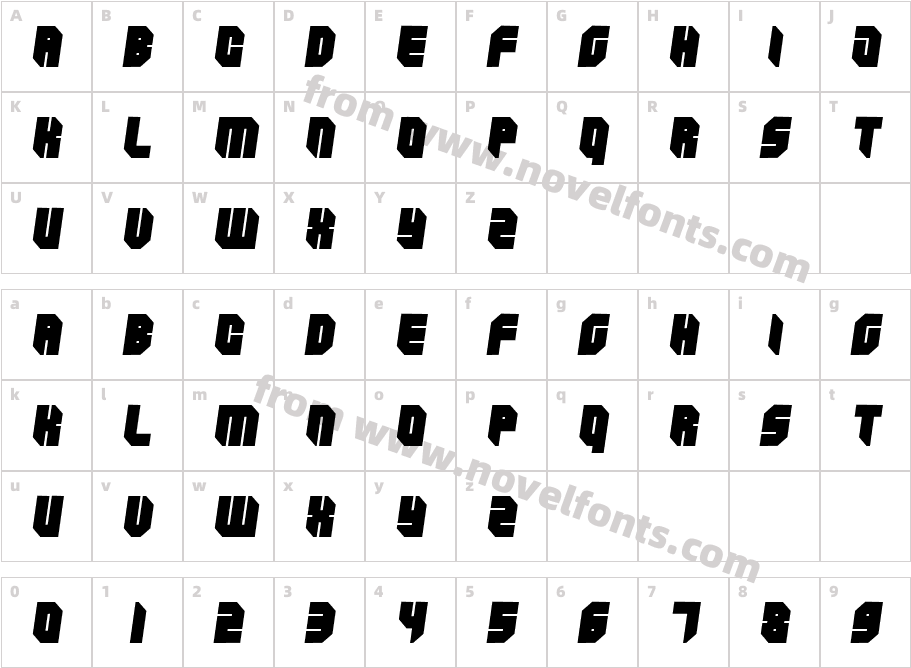 Zipper blues BlackCharacter Map