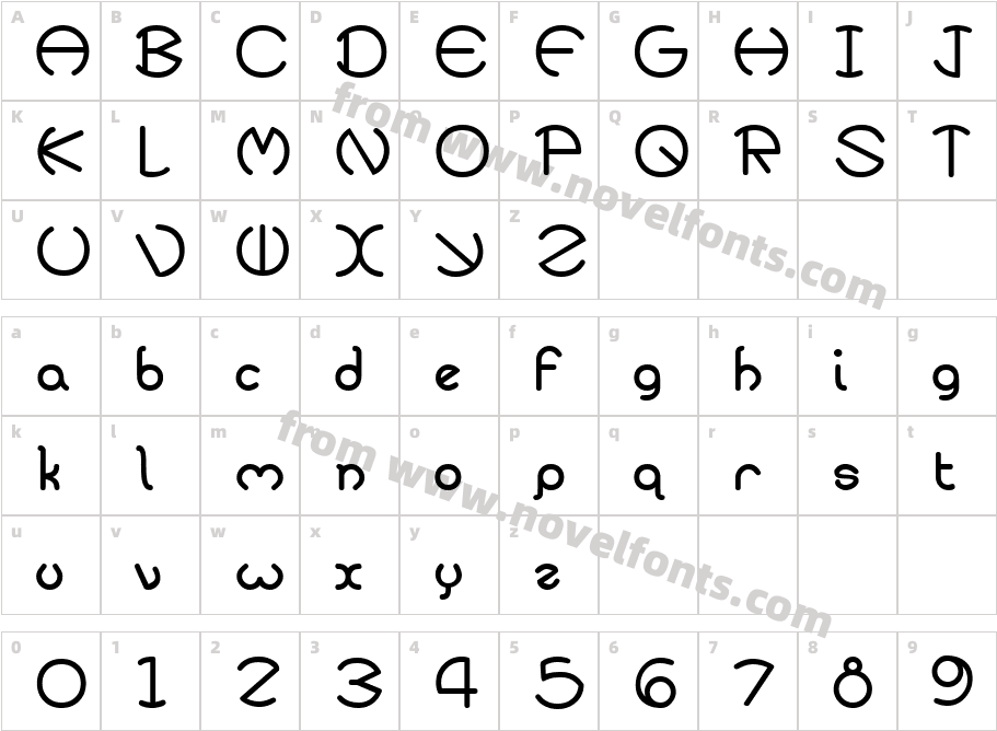 ZirkleOne BoldCharacter Map