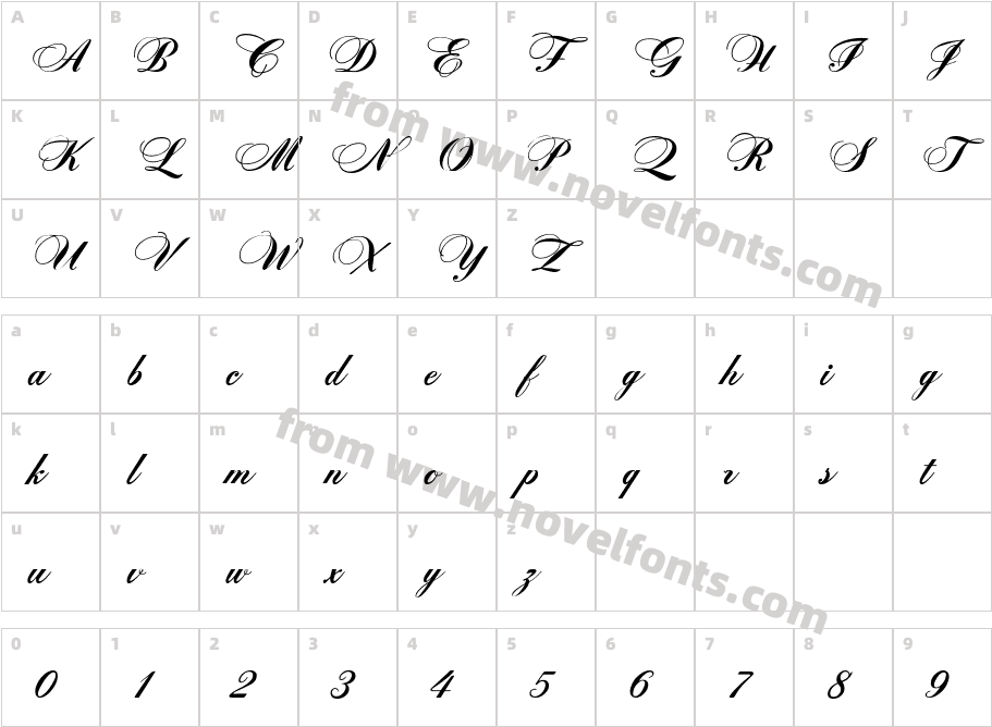 ZitherScriptCharacter Map