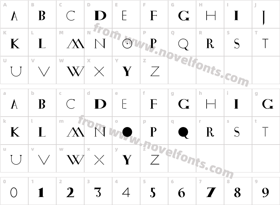 DroneBoldCharacter Map