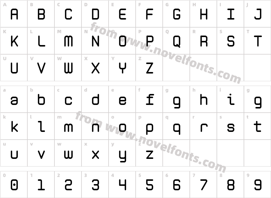 Zolan Mono BTN BoldCharacter Map