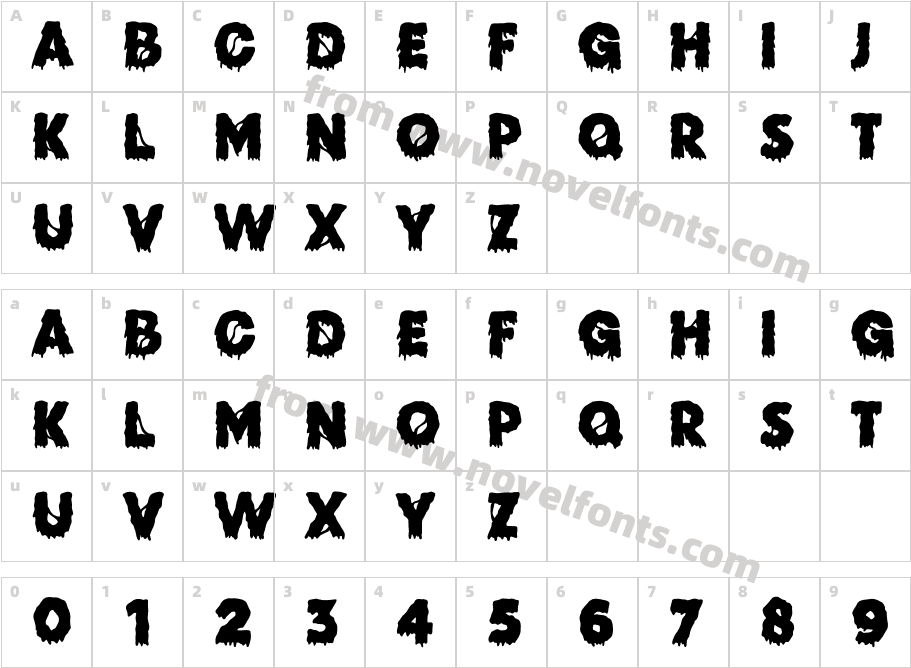 Zombie Brains-DEMO FONTCharacter Map