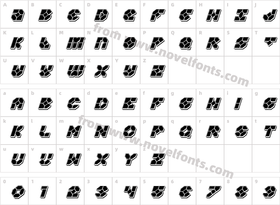 Zoom Runner Punch ItalicCharacter Map