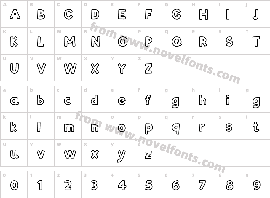 Zyzol OutlineCharacter Map