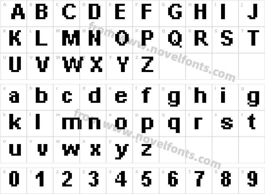 _px Arial 8pt boldCharacter Map