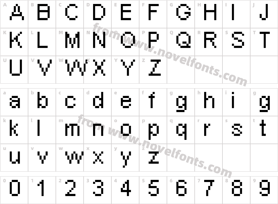 _px Arial 8ptCharacter Map