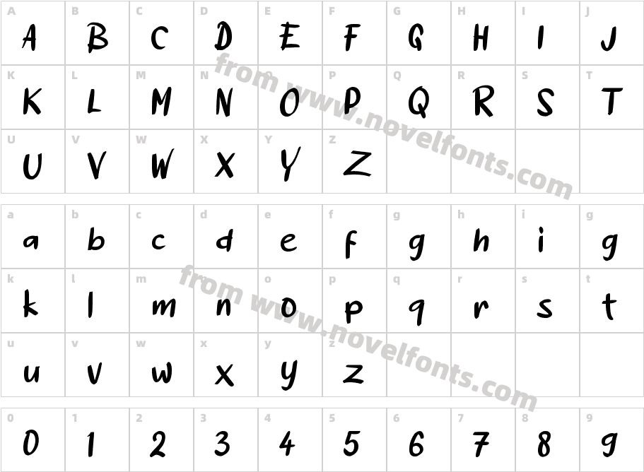 aAcakadutCharacter Map