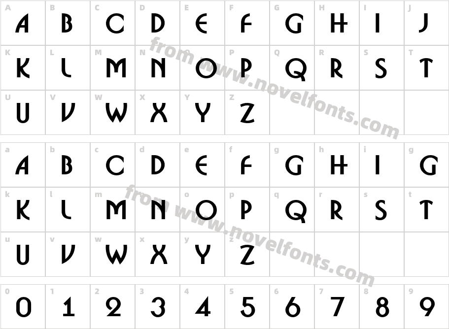 a_BosaNova BoldCharacter Map