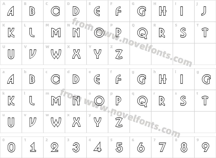 a_BosaNovaOtl BoldCharacter Map