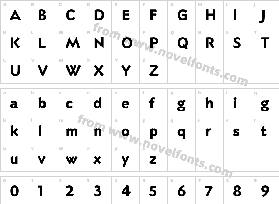 Adderville ITC Std HeavyCharacter Map