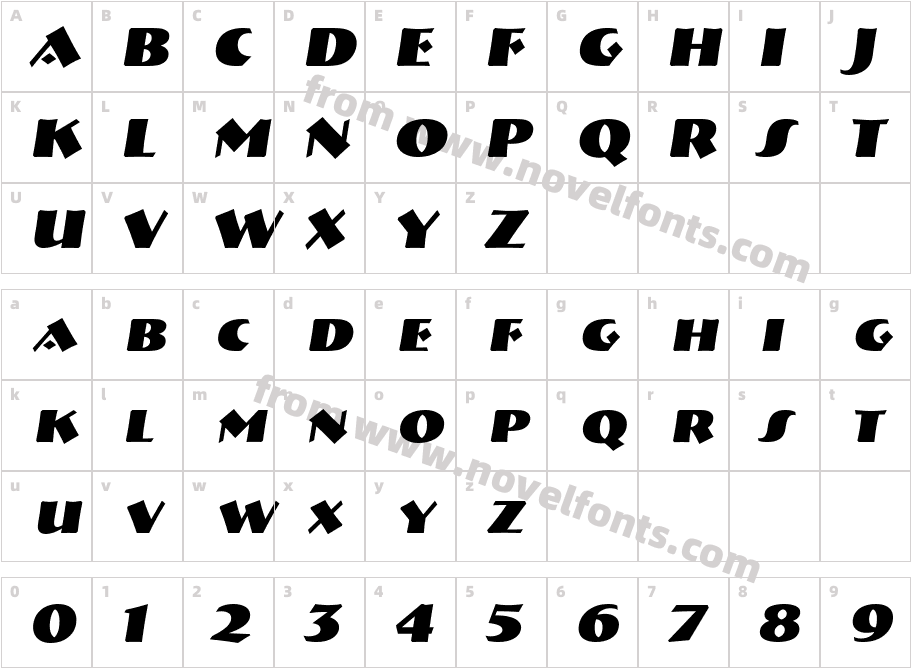 a_BremenCaps BoldItalicCharacter Map