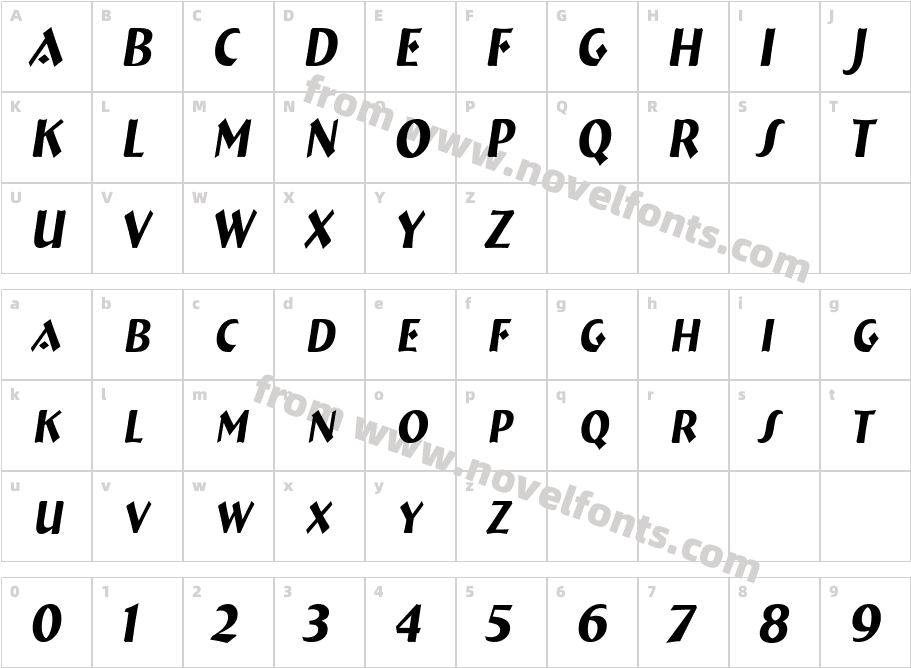 a_BremenCapsNr ItalicCharacter Map