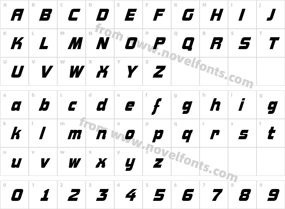 a_ConceptoNr BoldItalicCharacter Map