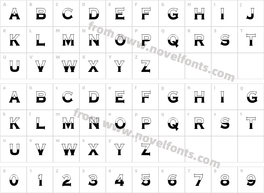 a_CopperGothTitulB&W BoldCharacter Map