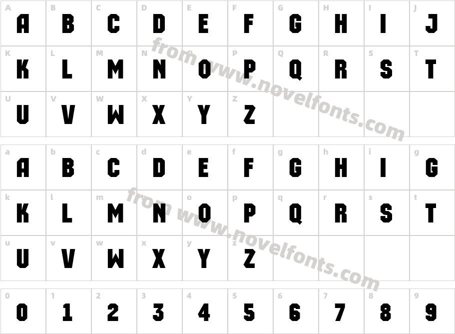 a_MachinaOrto BoldCharacter Map