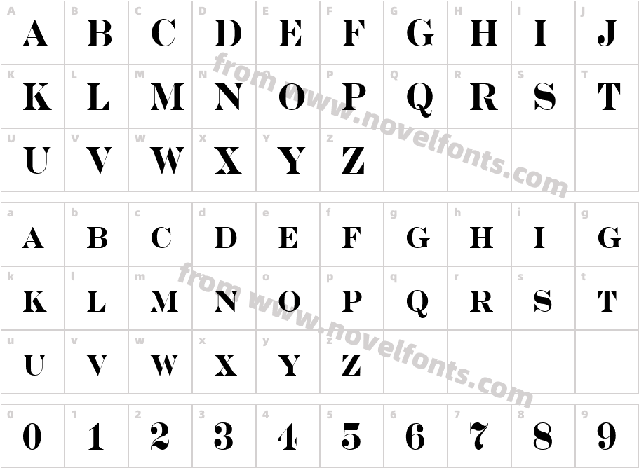 a_SeriferNrCps BoldCharacter Map