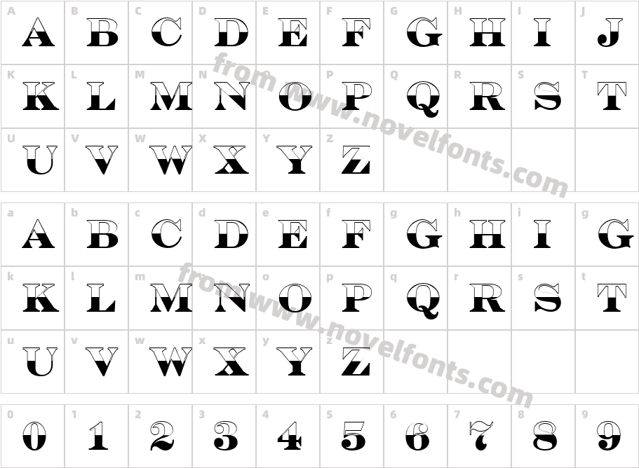 a_SeriferTitulB&W BoldCharacter Map