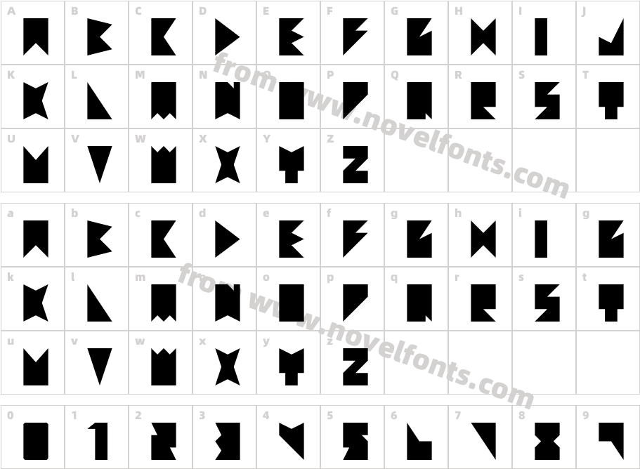 acute solidCharacter Map