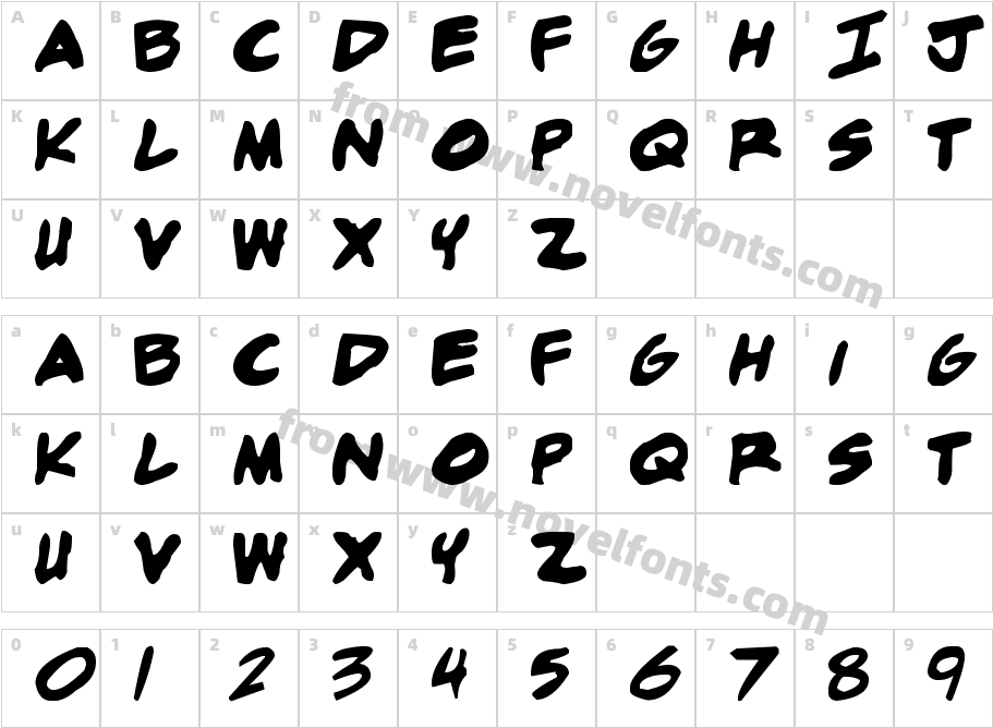 adam warren 0.2 BoldCharacter Map