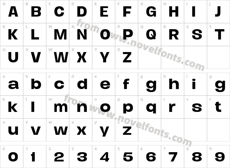 Duera PERSONAL USE Expanded MediumCharacter Map